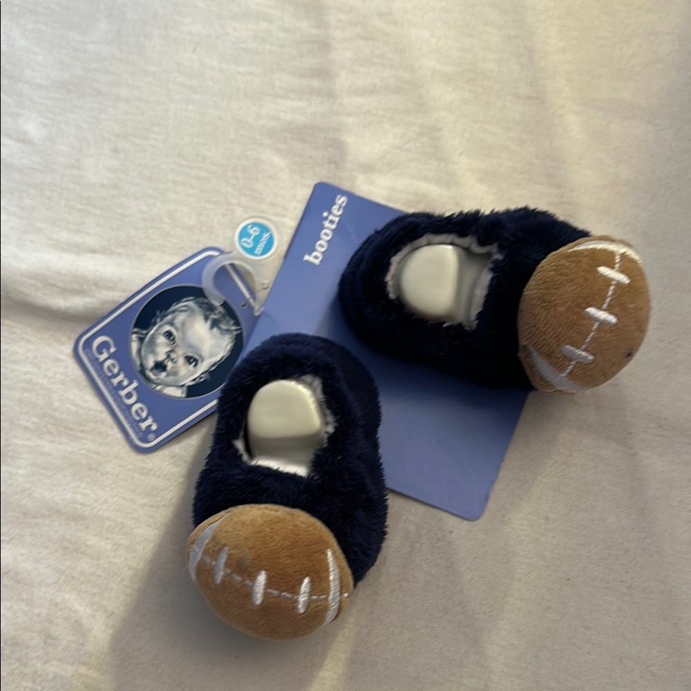 Gerber Infant Booties - Blue and Brown - Picture 3 of 3